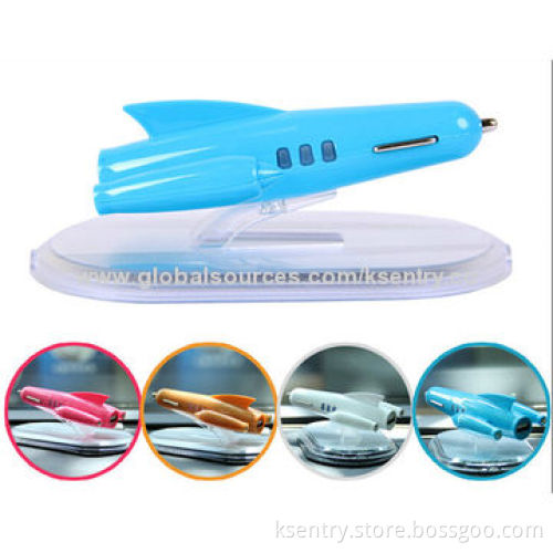 Newly designed airplane-shape USB car charger with 3-in-1 charging cable
